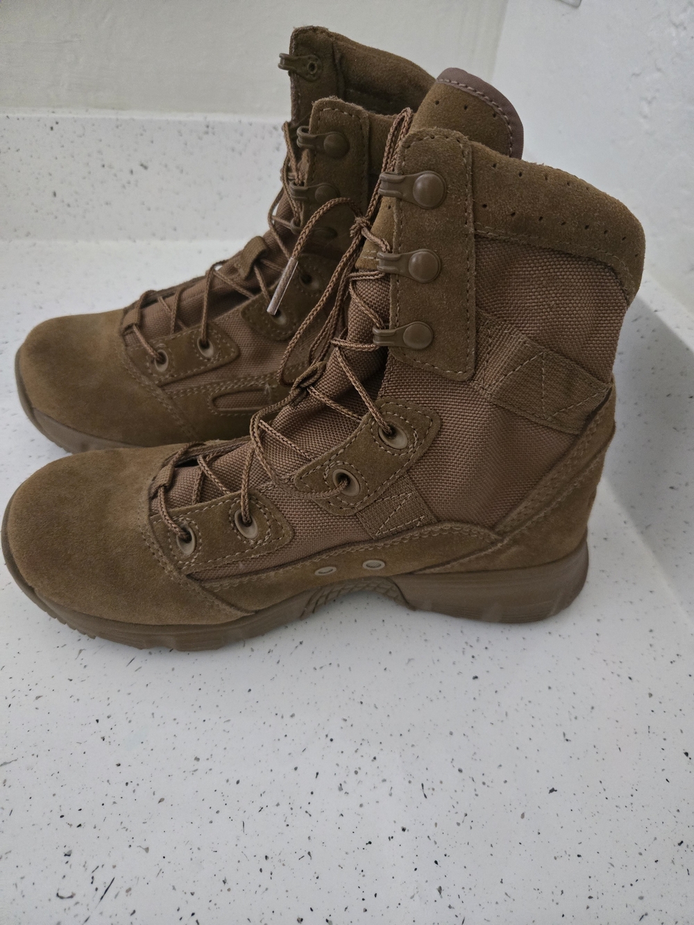 Reebok Work Men's 8" Hyper Velocity  Brown Military Boot Size 8women Shoes - Picture 3 of 7